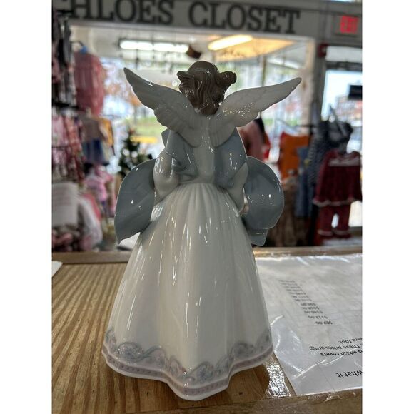 Lladro Rejoice Angel Embossed Skirt White‎ Blue - Picture 3 of 9